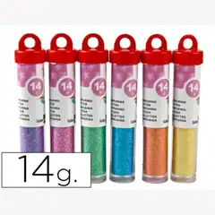 PURPURINA LPP FANTASIA COLORES METALICOS PASTELES BOTE DE 14 GR CAJA 24 UDS 58286
