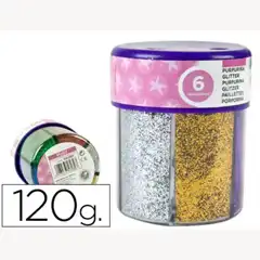 PURPURINA LPP FANTASIA COLORES METALICOS 6 COLORES SURTIDOS BOTE DE 120 GR 58289
