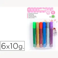 Material PURPURINA PEGAMENTO LPP FANTASIA COLORES METALICOS BLISTER DE 6 UNIDADES DE 10 GR 58296