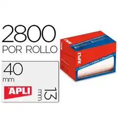Material ETIQUETA ADHESIVA APLI 1681 TAMAÑO 13X40 MM EN ROLLO DE 2800 UNIDADES APLI REF. 2005 COD. 58769