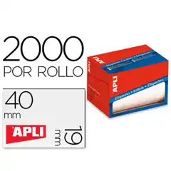 Material ETIQUETA ADHESIVA APLI 1685 TAMAÑO 19X40 MM EN ROLLO DE 2000 UNIDADES APLI REF. 21 COD. 58773