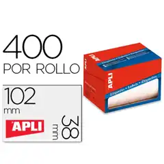 Material ETIQUETA ADHESIVA APLI 1698 TAMAÑO 38X102 MM EN ROLLO DE 400 UNIDADES APLI REF. 2418 COD. 58781