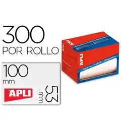 Material ETIQUETA ADHESIVA APLI 1704 TAMAÑO 53X100 MM EN ROLLO DE 300 UNIDADES APLI REF. 2422 COD. 58783