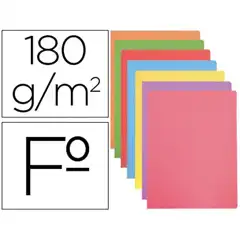 SUBCARPETA CARTULINA GIO Fº COLORES PASTELES SURTIDOS 180 GR/M2 PAQ. DE 50 UNIDADES 59742