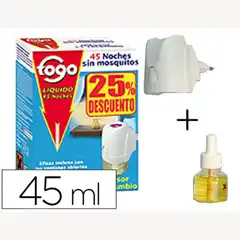 INSECTICIDA FOGO ELECTRICO MATA MOSCAS Y MOSQUITOS AP/TO MAS RECAMBIO DE 45 ML 59976