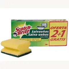 ESTROPAJO SALVAUÑAS SCOTCH BRITE FIBRA VERDE PAQ. 3X2 59993