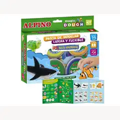 PASTA ALPINO P/ MODELAR MAGIC DOUGH SEA WORLD CAJA DE 6 COLORES DE 40 GR 62776
