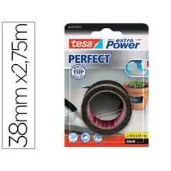 CINTA ADHESIVA TESA TEXTIL EXTRA POWER PERFECT 2,75 M X 38 MM NEGRA 62918