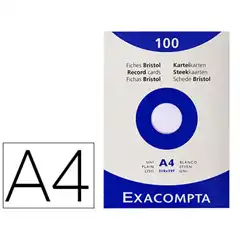 Material CARTULINA EXACOMPTA A4 BLANCA 205 GRS PAQ. DE 100 UNIDADES 63283