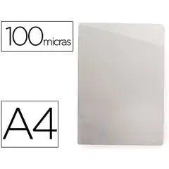 FUNDA PROTECTORA Q-CONNECT CORTE OBLICUO TRANSPARENTE A4 SIN TALADROS PVC 100 MC CAJA DE 100 UNIDADE 63466