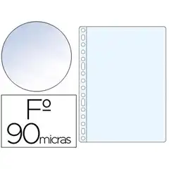 FUNDA MULTITALADRO SARO Fº 90 MC PVC CRISTAL CAJA DE 100 UNIDADES 63902