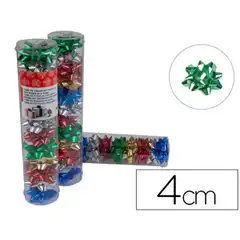 LAZOS LIDERPAPEL FANTASIA PEQUEÑO COLORES METALIZADOS SURTIDOS TUBO 12 70010