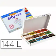 Material LAPICES CERA JOVI SOFTYWAX CAJA DE 144 UNIDADES 12 COLORES SURTIDOS 70034