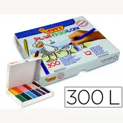 Material LAPICES CERA JOVI PLASTICOLOR CAJA DE 300 UNIDADES 25 COLORES SURTIDOS 70035