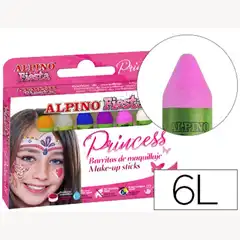 BARRA MAQUILLAJE ALPINO SET DE MAQUILLAJE PRINCESS 6 COLORES 71819