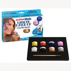 Material MAQUILLAJE LIQUIDO SET DE 8 COLORES SURTIDOS MAS PINCEL 71822