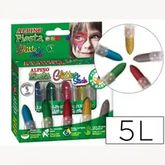 BARRA MAQUILLAJE ALPINO GLITTER 5 COLORES SURTIDOS 71823