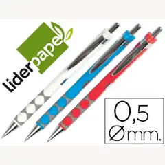 PORTAMINAS LIDERPAPEL DIAMOND 0.5 MM CON GOMA Y SUJECION SOFT COLORES SURTIDOS 72679