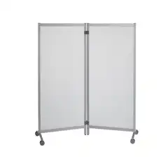 MAMPARA SEPARADORA DE CRISTAL OPACO CON RUEDAS 2 HJ 72741