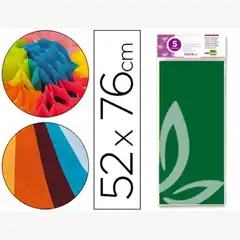PAPEL SEDA LPP 52X76CM 18G/M2 BOLSA DE 5 HJ VERDE OSCURO 72798