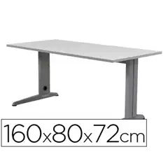 MESA DE OFICINA ROCADA METAL 2002AC02 ALUMINIO /GRIS 160X80 CM 73038