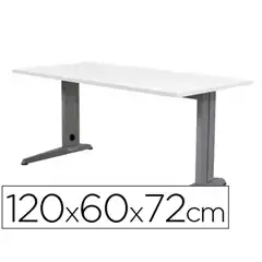 MESA DE OFICINA ROCADA METAL 2000AC04 ALUMINIO /BLANCO 120X60 CM 73044