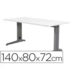 MESA DE OFICINA ROCADA METAL 2001AC04 ALUMINIO /BLANCO 140X80 CM 73045