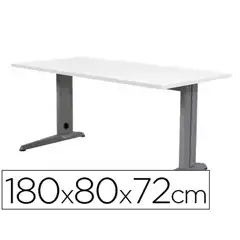 MESA DE OFICINA ROCADA METAL 2003AC04 ALUMINIO /BLANCO 180X80 CM 73047