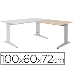 ALA P/ MESA ROCADA SERIE METAL 60X 100 CM DERECHA O IZQUIERDA ACABADO AC01 ALUMINIO/ HAYA 73048