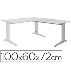 ALA P/ MESA ROCADA SERIE METAL 60X 100 CM DERECHA O IZQUIERDA ACABADO AC02 ALUMINIO/ GRIS 73049