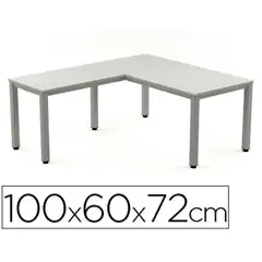 Material ALA P/ MESA ROCADA SERIE EXECUTIVE 60X 100 CM DERECHA O IZQUIERDA ACABADO AD02 ALUMINIO/ GRIS 73061