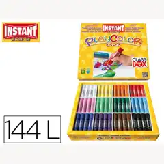Material TEMPERA SOLIDA EN BARRA INSTANT ESCOLAR CAJA DE 144 UNIDADES 12 COLORES SURTIDOS 74074