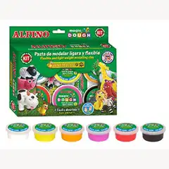 PASTA ALPINO P/ MODELAR MAGIC DOUGH ANIMALS CAJA DE 6 COLORES DE 40 GR 74338