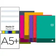 BLOC ESPIRAL LIDERPAPEL 4º DISCOVER TAPA CARTONCILLO 80 H 80G PAUTA ESTRECHA 2,5MM CON MARGEN 74884