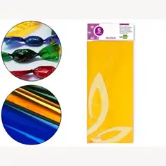 Material PAPEL CELOFAN LPP 50X70 CM 22G/M2 BOLSA DE 5 HJ AMARILLO 75027