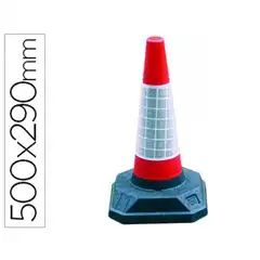 Material CONO DE SEÑALIZACION ROADHOG 1 BANDA REFLECTANTE 50 CM DE ALTO 29 CM DE BASE CAMISA CLASE 2 BS EN 12899- 75071