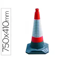 Material CONO DE SEÑALIZACION ROADHOG 1 BANDA REFLECTANTE 75 CM DE ALTO 41 CM DE BASE CAMISA CLASE 2 BS EN 12899- 75072