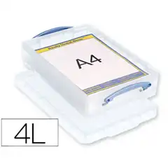 ORGANIZADOR ARCHIVO 2000 PLASTICO TRANSPARENTE CON TAPA4 LITROS 85X255X395 MM 75153