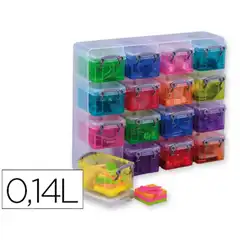 ORGANIZADOR ARCHIVO 2000 PLASTICO TRANSPARENTE CON 16 COMPARTIMENTOS CON TAPA0,14 LITROS 65X280X224 MM 75156