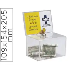 Material BUZON DE SUGERENCIA ARCHIVO 2000 CON CERRADURA Y DOS LLAVES COLOR CRISTAL TRANSPARENTE 109X154X205 MM 75217