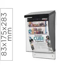 Material BUZON ARCHIVO 2000 P/ CORRESPONDENCIA COLOR CRISTAL TRANSPARENTE CON TAPA NEGRA 83X175X283 MM 75219