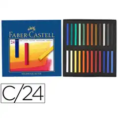 TIZA PASTEL FABER CASTELL ESTUCHE CARTON 24 UNIDADES COLORES SURTIDOS 75342