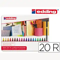 ROTULADOR EDDING 1200 P. FIBRA CAJA DE 20 COLORES SURTIDOS PUNTA REDONDA 0,5 MM 75353