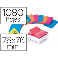SOPORTE BLOC DE NOTAS ADHESIVAS QUITA Y PON POST-IT SUPER STICKY Z NOTES COLOR BLANCO CON 12 BLOC 76X76 75601