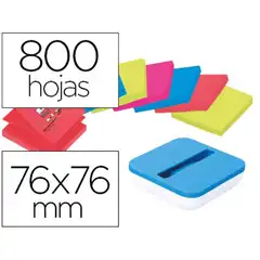 SOPORTE BLOC DE NOTAS ADHESIVAS QUITA Y PON POST-IT SUPER STICK Z NOTES COLOR AZUL CON 8 BLOC 76X76 MM 75602