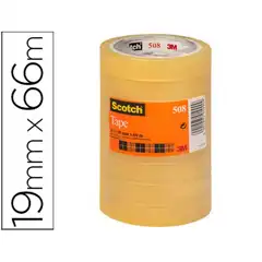 CINTA ADHESIVA SCOTCH TRANSPARENTE 19MMX66 MT PACK DE 8 75621