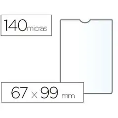 Material FUNDA PORTADOCUMENTO ESSELTE PLASTICO TRANSPARENTE 140 MICRAS TAMAÑO 67X99 MM 76144