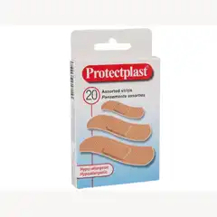 TIRA PROTECTORA PROTECPLAST FLEXIBLES P/ HERIDAS Y CORTES PACK DE 20 UNIDADES TRES TAMAÑOS SURTIDOS 76228