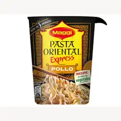PASTA ORIENTAL MAGGI CUP POLLO RACION INDIVIDUAL CALENTAR EN MICROONDAS Y LISTO 61G 76242