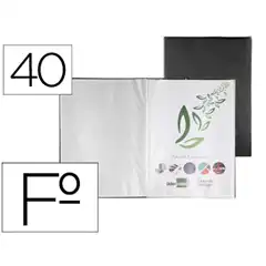 CARPETA LIDERPAPEL ESCAPARATE 40 FUNDAS PVC Fº NEGRO 77157